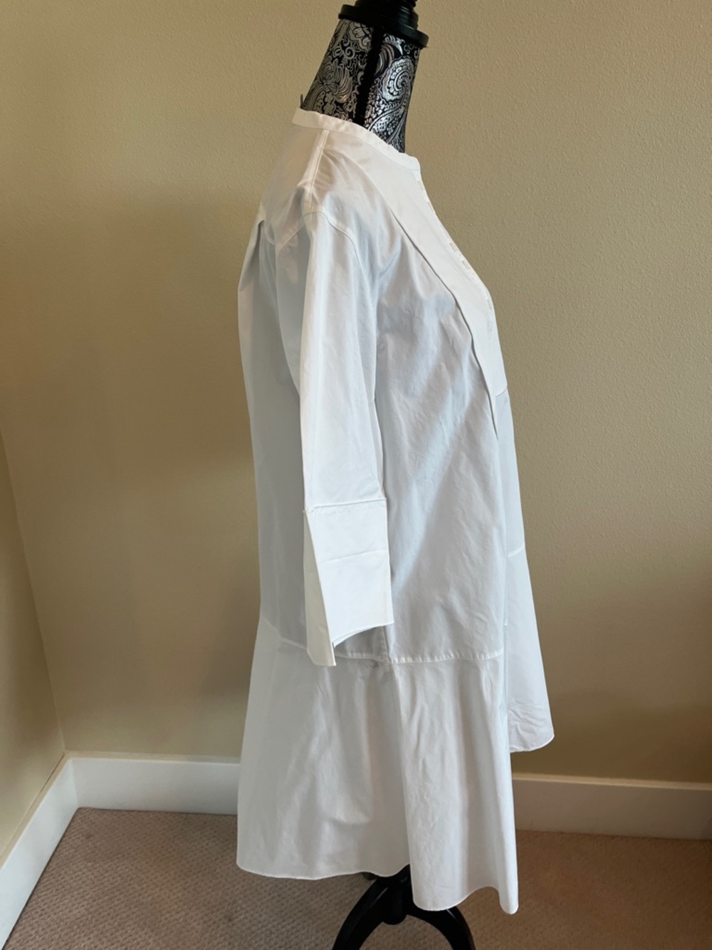 Lafayette 148 New York White Bib-Front Cotton Dress Size Medium - Picture 8 of 10